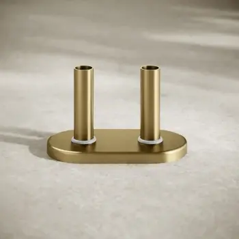 Cannes Brushed Brass Pipe Connectors (Pair) 50mm