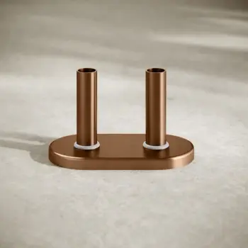 Cannes Brushed Copper Pipe Connectors (Pair) 50mm