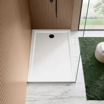 Sydney Low Profile Rectangular Gloss White Stone Shower Tray 1400x700mm