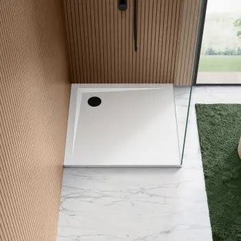 Sydney Low Profile Square Gloss White Stone Shower Tray 800x800mm