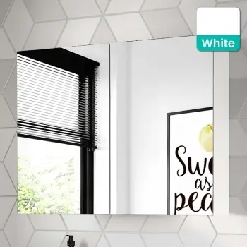 Gloss White Mirror Cabinet 800mm