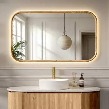 Lily Natural Oak Rectangular LED Mirror 700x1200mm