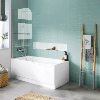 Stafford 1500x700 Shower Bath & 4mm Screen with Rail
