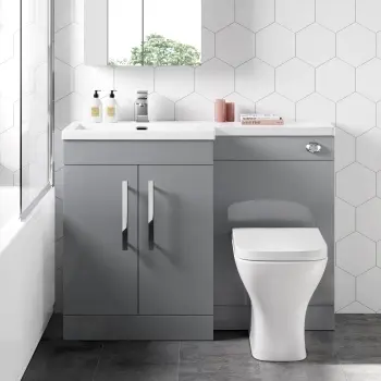 Avon Stone Grey Combination Vanity Basin and Atlanta Toilet 1100mm - Left Handed