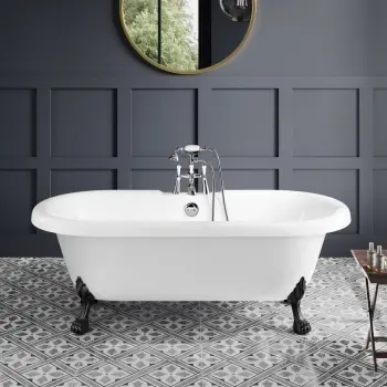 Grosvenor 1700mm Roll Top Bath - Black Claw Feet
