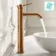Suir Brushed Copper High Rise Basin Mixer Tap with Knurled Detailing