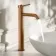 Suir Brushed Copper High Rise Basin Mixer Tap with Knurled Detailing