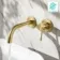 Suir Brushed Brass Wall Mounted Basin Mixer Tap with Knurled Detailing