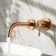 Suir Brushed Copper Wall Mounted Basin Mixer Tap with Knurled Detailing
