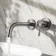 Suir Brushed Gunmetal Wall Mounted Basin Mixer Tap with Knurled Detailing