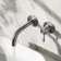 Suir Brushed Gunmetal Wall Mounted Basin Mixer Tap with Knurled Detailing