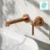 Corrib Brushed Copper Wall Mounted Basin Mixer Tap