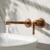 Corrib Brushed Copper Wall Mounted Basin Mixer Tap