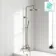 Suir Premium Round Brushed Nickel Thermostatic Bath Filler Shower Set with Knurled Detailing