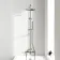 Suir Premium Round Brushed Nickel Thermostatic Bath Filler Shower Set with Knurled Detailing
