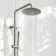 Suir Premium Round Brushed Nickel Thermostatic Bath Filler Shower Set with Knurled Detailing