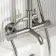 Suir Premium Round Brushed Nickel Thermostatic Bath Filler Shower Set with Knurled Detailing