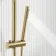 Suir Premium Round Brushed Brass Thermostatic Bath Filler Shower Set with Knurled Detailing