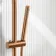 Suir Premium Round Brushed Copper Thermostatic Bath Filler Shower Set with Knurled Detailing