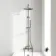 Suir Premium Round Brushed Gunmetal Thermostatic Bath Filler Shower Set with Knurled Detailing