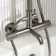Suir Premium Round Brushed Gunmetal Thermostatic Bath Filler Shower Set with Knurled Detailing