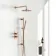 Suir Premium Brushed Copper Round Thermostatic Shower Set with Knurled Detailing