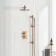 Suir Premium Brushed Copper Round Thermostatic Shower Set with Knurled Detailing