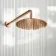 Suir Premium Brushed Copper Round Thermostatic Shower Set with Knurled Detailing