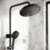 Derry Matt Black Round Thermostatic Shower Set