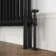 Athens Matt Black Double Column Horizontal Traditional Radiator 600x1415mm