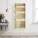 Santorini Brushed Brass Flat Panel Heated Towel Rail 1400x600mm