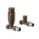 Antique Gold Thermostatic Straight Radiator Valve (Pair) Standard 15mm