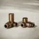 Brushed Copper Angled Radiator Valves and lockshield pack (Pair) Standard 15mm