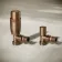 Brushed Copper Thermostatic Angled Radiator Valve (Pair) Standard 15mm
