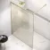 Lyon Brushed Brass 8mm Laminated Wet Room Shower Glass Panel with Gold Mesh Inlay 1400mm