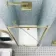 London Brushed Brass 6mm Pivot Shower Door 760mm