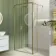 Munich Brushed Brass Framed Easy Clean 8mm Pivotal Wet Room Shower Glass Return Panel 250mm