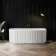 Brent 1700mm Fluted Matt White Back To Wall Bath