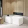 Gloss White L Shaped Wooden Bath End Panel 700mm