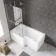 4mm L Shaped Fixed Bath Screen with Towel Rail