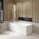 Linz Easy Clean 6mm Brushed Brass Bath Screen - 800mm