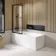 Antwerp Premium Easy Clean 8mm Matt Black Framed Bath Screen - 800mm