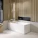Antwerp Premium Easy Clean 8mm Brushed Brass Framed Bath Screen - 800mm