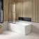 Antwerp Premium Easy Clean 8mm Brushed Gunmetal Framed Bath Screen - 800mm