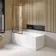 Antwerp Premium Easy Clean 8mm Brushed Copper Framed Bath Screen - 800mm