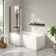 L Shaped Easy Clean 6mm Matt Black Bath Screen
