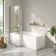 L Shaped Easy Clean 6mm Brushed Brass Bath Screen