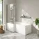 L Shaped Easy Clean 6mm Brushed Gunmetal Bath Screen