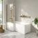L Shaped Easy Clean 6mm Brushed Copper Bath Screen