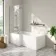 Lucan Easy Clean Chrome 6mm L Shaped Folding Bath Screen